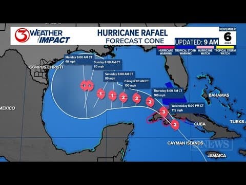 Hurricane Rafael set to make landfall in Cuba before moving into Gulf of Mexico