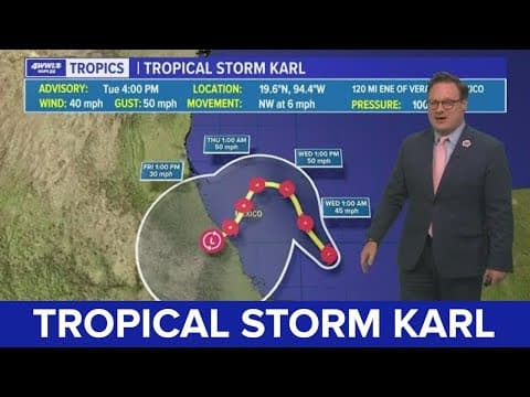 Tuesday evening tropical update: Karl forms in Bay of Campeche