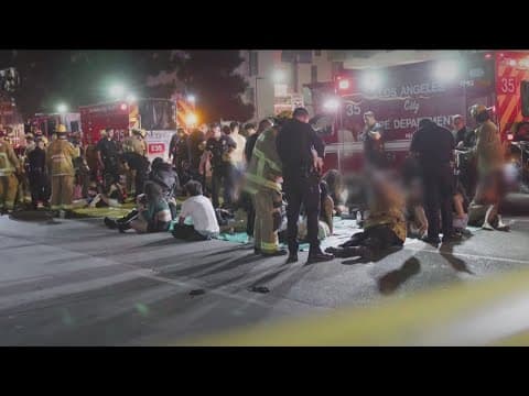 Man whose car struck crowd outside Los Angeles club, injuring 30, was shot, attacked by crowd