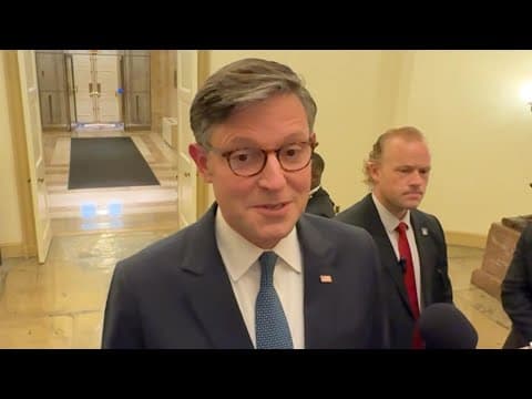 Mike Johnson speaks on Trump endorsement of Gavin Newsom arrest