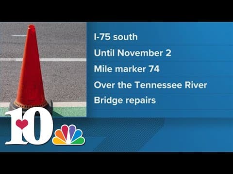 I-75 South to be reduced to a lane starting Sunday evening in Loudon Co.