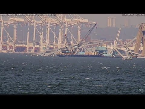 Timeline unclear as collapsed Key Bridge cleanup begins