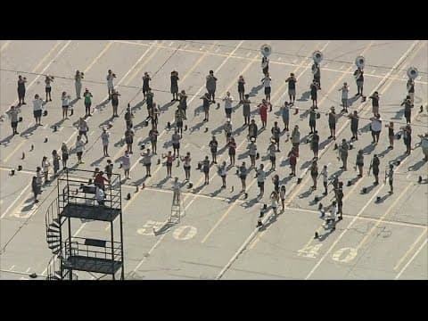 Garland High School marching band practice | August 5, 2025