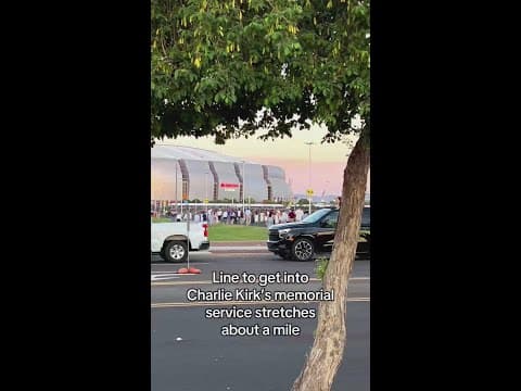 Line to get into Charlie Kirk’s memorial service stretches about a mile