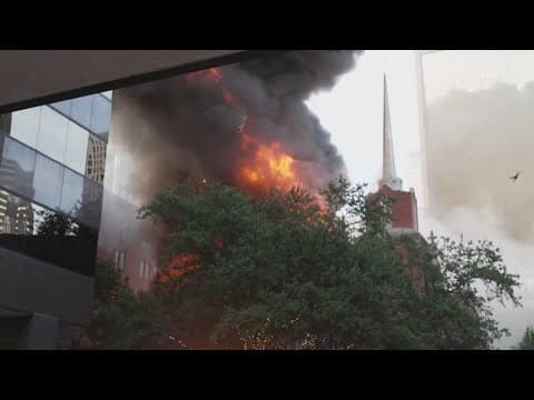 First Baptist Dallas promises to rebuild after fire burns down their sanctuary