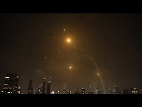 Watch: Explosions above Tel Aviv