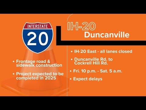 Eastbound IH-20 shuts down in Duncanville on Friday, March 7