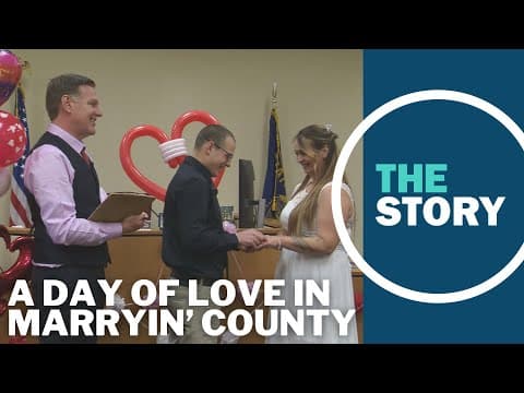 12 couples tie the knot on Valentine's Day in 'Marryin' County' court