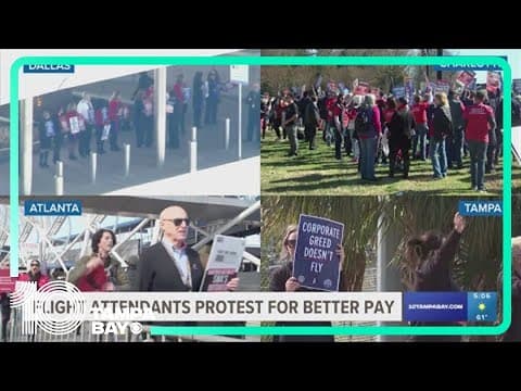 Flight attendants across US strike for better pay
