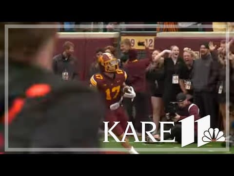 Nine players score TDs; Minnesota routs Northwestern State 66-0 in weather-shortened game