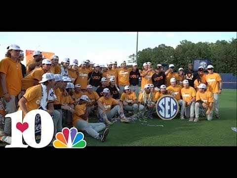 Tennessee Baseball celebrates win in 2024 SEC Tournament Championship against LSU