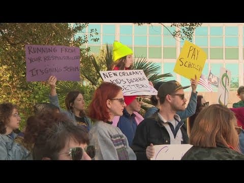 Teachers protest over Orleans Parish School Board settlement