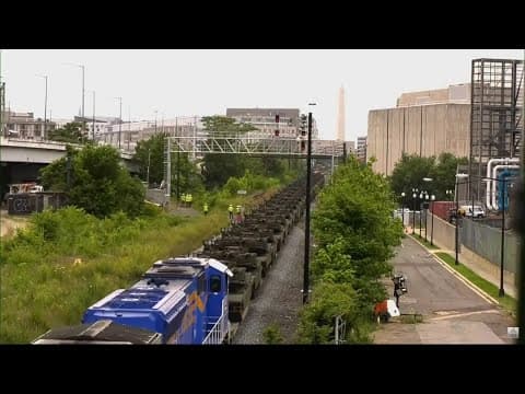Military tanks arrive in DC overnight