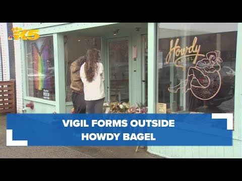 Vigil forms outside Tacoma's Howdy Bagel after beloved owner was shot, killed in New Orleans