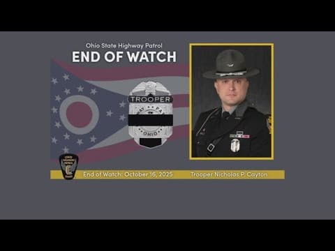State trooper killed while assisting disabled vehicle in northeast Ohio