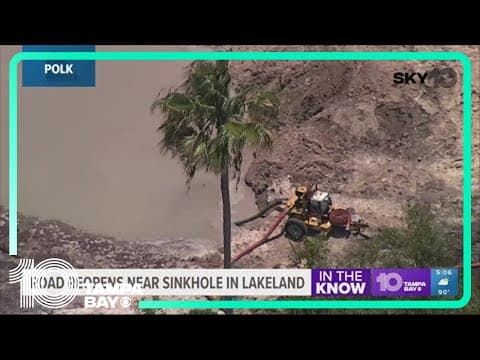 Road reopens near sinkhole in Lakeland