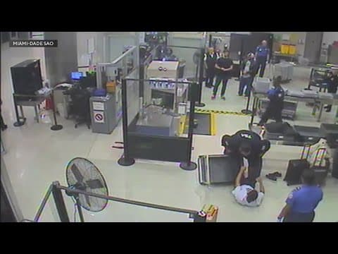 New footage shows TSA agents attacked at Miami International Airport