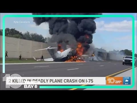 Pilot, co-pilot killed in fiery private jet crash on I-75 in southwest Florida