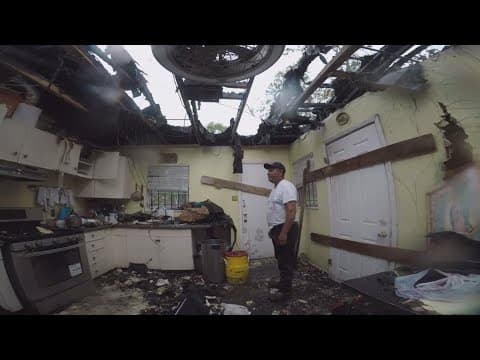Community bands together to help family after downed power lines spark fire that burned house down