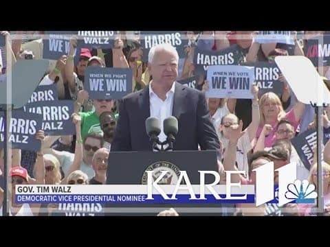 Walz speaks during rally in Eau Claire