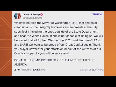 Trump targets DC's homeless encampments
