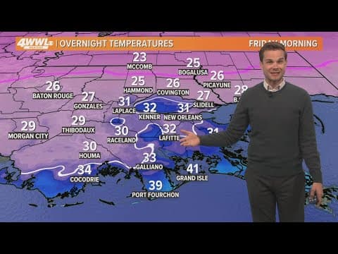 New Orleans Weather: Freezing cold Thursday morning with another round Friday