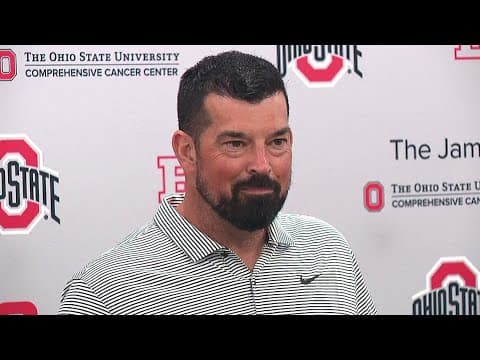 Ohio State head coach Ryan Day speaks at Big Ten Media Day