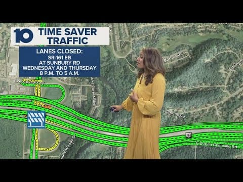 Lanes on SR-161 EB near New Albany to close through Thursday morning