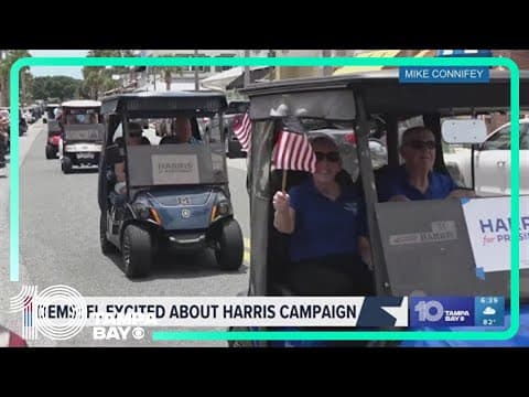 Florida Democrats hold golf cart rally in support of Kamala Harris