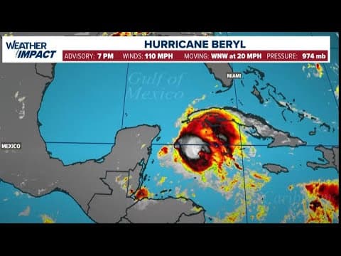 Hurricane Beryl live tracker: Track models, projected path and satellite images