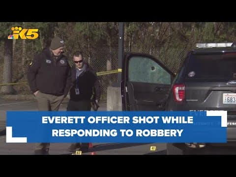 Everett police officer shot while responding to robbery being treated in the hospital