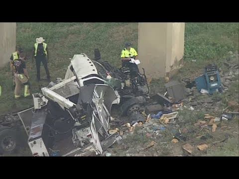Car goes off North Texas highway overpass in crash, police say