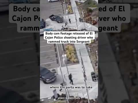 The person tried to hit El Cajon officers as they prepared for a retirement party. #news #police