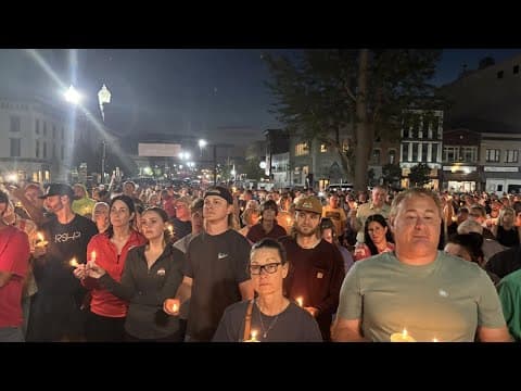 Hundreds gather in Newark for vigil honoring Charlie Kirk, calling for prayer