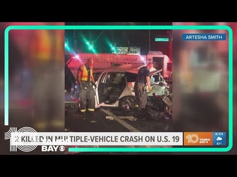 Fatal crash leaves 2 people dead, U.S. 19 closed for hours