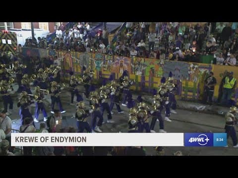 St. Aug Purple Knights Marching 100 in Krewe of Endymion