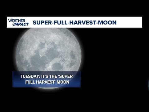 Super Full Harvest Moon visible over Houston Tuesday night