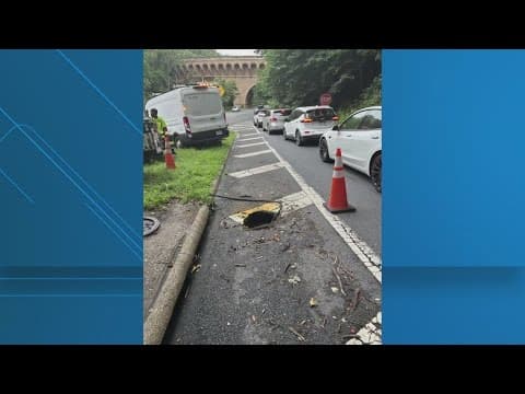 Sinkholes force closure of Rock Creek Parkway ramp