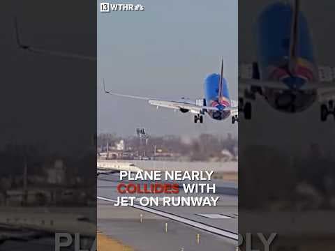 Plane nearly collides with jet on runway