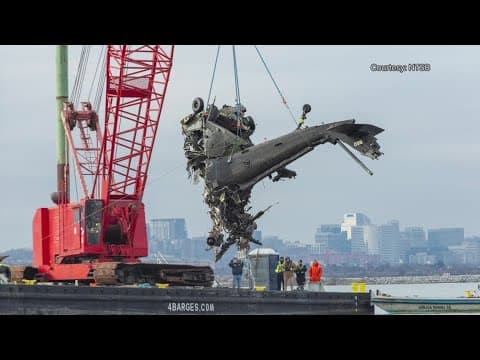 Crash wreckage moved to airport hangar after DCA plane, helicopter collision