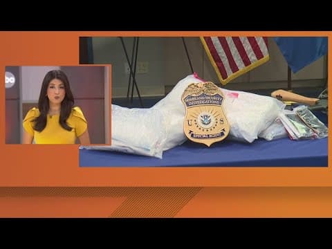 Kristi Noem shows evidence from arrests made by the Trump administration
