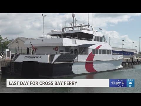 Passengers hop on board Cross Bay Ferry during its last day of operation