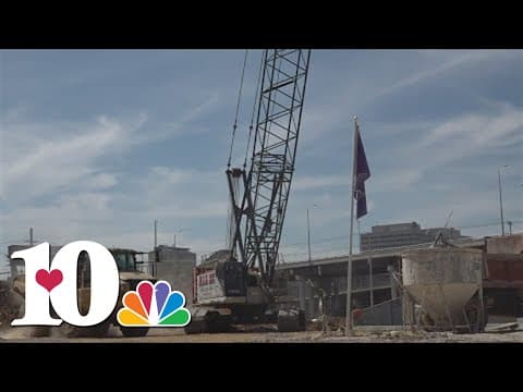 Work progresses at the future downtown Knoxville baseball stadium