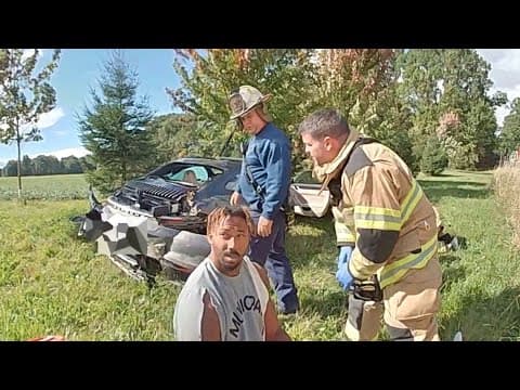 Bodycam video shows aftermath of rollover crash involving Myles Garrett