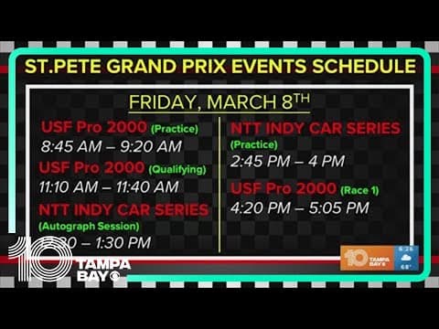 2024 St. Pete Grand Prix weekend events schedule
