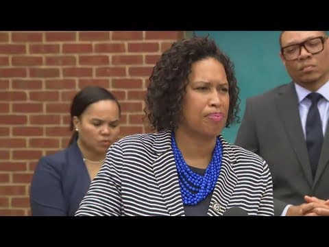 Mayor Muriel Bowser speaks after police clear encampment protest at George Washington University