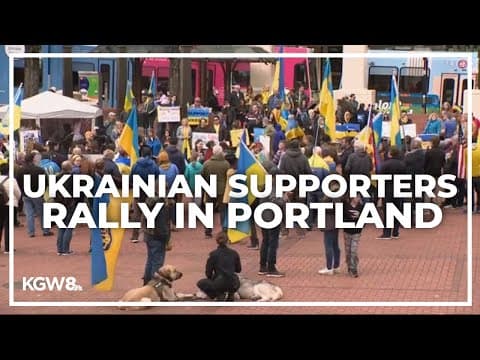 Portlanders rally on 2-year anniversary of Russia invading Ukraine