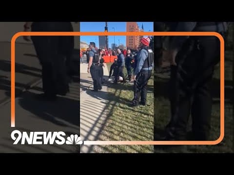 Bystanders tackle armed man running away from Kansas City Chiefs parade shooting