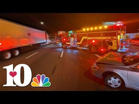 KFD shares video of car crashing into stopped fire truck on I-40, urging people to move over