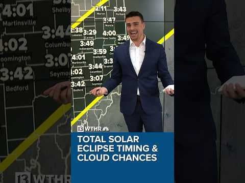 2024 Total Solar Eclipse timing and cloud chances for Indiana